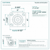Top plate bolt pattern drawing, ["4\" x 4-1/2\""] plate, slotted bolt holes