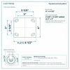 Top plate bolt pattern drawing, ["4\" x 4-1/2\""] plate, slotted bolt holes