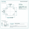 Top plate bolt pattern drawing, ["4\" x 4-1/2\""] plate, slotted bolt holes