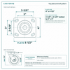 Top plate bolt pattern drawing, ["4\" x 4-1/2\""] plate, slotted bolt holes