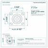 Top plate bolt pattern drawing, ["4\" x 4-1/2\""] plate, slotted bolt holes