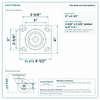 Top plate bolt pattern drawing, ["4\" x 4-1/2\""] plate, slotted bolt holes