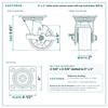 4 x 2 in white nylon swivel caster with top lock brake reference drawing, side, front and top plate views with dimensions