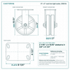 8 x 3 in cast iron rigid caster reference drawing, side, front and top plate views with dimensions