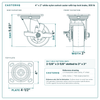 4 x 2 in white nylon swivel caster with top lock brake reference drawing, side, front and top plate views with dimensions