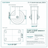 8 x 3 in phenolic rigid caster reference drawing, side, front and top plate views with dimensions