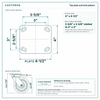 Top plate bolt pattern drawing, ["4\" x 4-1/2\""] plate, slotted bolt holes