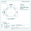 Top plate bolt pattern drawing, ["4\" x 4-1/2\""] plate, slotted bolt holes
