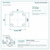 Top plate bolt pattern drawing, ["1/2\" x 4\""] plate