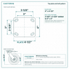 Top plate bolt pattern drawing, ["4\" x 4-1/2\""] plate, slotted bolt holes