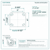 Top plate bolt pattern drawing, ["4\" x 4-1/2\""] plate, slotted bolt holes