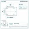 Top plate bolt pattern drawing, ["4\" x 4-1/2\""] plate, slotted bolt holes