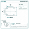Top plate bolt pattern drawing, ["4\" x 4-1/2\""] plate, slotted bolt holes