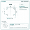 Top plate bolt pattern drawing, ["4\" x 4-1/2\""] plate, slotted bolt holes