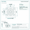 Top plate bolt pattern drawing, ["4\" x 4-1/2\""] plate, slotted bolt holes