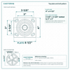 Top plate bolt pattern drawing, ["4\" x 4-1/2\""] plate, slotted bolt holes