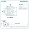 Top plate bolt pattern drawing, 4 x 4-1/2 in plate, slotted bolt holes