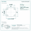Top plate bolt pattern drawing, ["4\" x 4-1/2\""] plate, slotted bolt holes