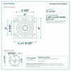 Top plate bolt pattern drawing, ["4\" x 4-1/2\""] plate, slotted bolt holes