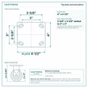Top plate bolt pattern drawing, ["4\" x 4-1/2\""] plate, slotted bolt holes