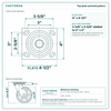 Top plate bolt pattern drawing, ["4\" x 4-1/2\""] plate, slotted bolt holes
