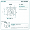 Top plate bolt pattern drawing, ["4\" x 4-1/2\""] plate, slotted bolt holes