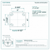 Top plate bolt pattern drawing, ["4\" x 4-1/2\""] plate, slotted bolt holes
