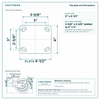 Top plate bolt pattern drawing, ["4\" x 4-1/2\""] plate, slotted bolt holes