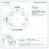 Top plate bolt pattern drawing, ["4\" x 4-1/2\""] plate, slotted bolt holes