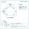 Top plate bolt pattern drawing, ["4\" x 4-1/2\""] plate, slotted bolt holes