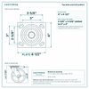 Top plate bolt pattern drawing, ["4\" x 4-1/2\""] plate, slotted bolt holes
