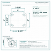 Top plate bolt pattern drawing, ["4\" x 4-1/2\""] plate, slotted bolt holes