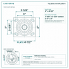 Top plate bolt pattern drawing, ["4\" x 4-1/2\""] plate, slotted bolt holes