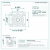 Top plate bolt pattern drawing, ["4\" x 4-1/2\""] plate, slotted bolt holes