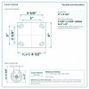 Top plate bolt pattern drawing, ["4\" x 4-1/2\""] plate, slotted bolt holes