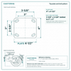 Top plate bolt pattern drawing, ["4\" x 4-1/2\""] plate, slotted bolt holes