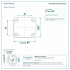 Top plate bolt pattern drawing, ["1/2\" x 4\""] plate