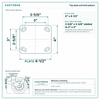 Top plate bolt pattern drawing, ["4\" x 4-1/2\""] plate, slotted bolt holes