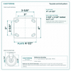 Top plate bolt pattern drawing, ["4\" x 4-1/2\""] plate, slotted bolt holes