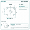 Top plate bolt pattern drawing, ["4\" x 4-1/2\""] plate, slotted bolt holes