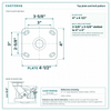 Top plate bolt pattern drawing, ["4\" x 4-1/2\""] plate, slotted bolt holes
