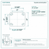 Top plate bolt pattern drawing, ["4\" x 4-1/2\""] plate, slotted bolt holes