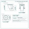 3 x 1-13/16 in phenolic swivel caster reference drawing, side, front and top plate views with dimensions