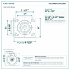 Top plate bolt pattern drawing, ["4\" x 4-1/2\""] plate, slotted bolt holes
