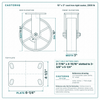 10 x 3 in cast iron rigid caster reference drawing, side, front and top plate views with dimensions