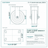 8 x 3 in phenolic rigid caster reference drawing, side, front and top plate views with dimensions