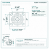 Top plate bolt pattern drawing, ["4\" x 4-1/2\""] plate, slotted bolt holes