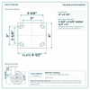 Top plate bolt pattern drawing, ["4\" x 4-1/2\""] plate, slotted bolt holes
