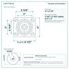 Top plate bolt pattern drawing, 4 x 4-1/2 in plate, slotted bolt holes