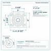 Top plate bolt pattern drawing, ["4\" x 4-1/2\""] plate, slotted bolt holes